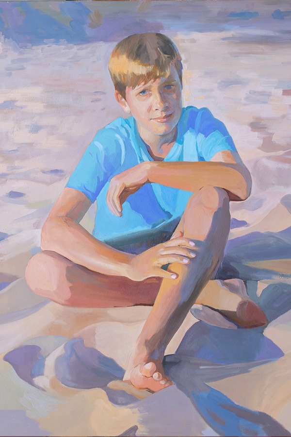 Retrato niño en la playa