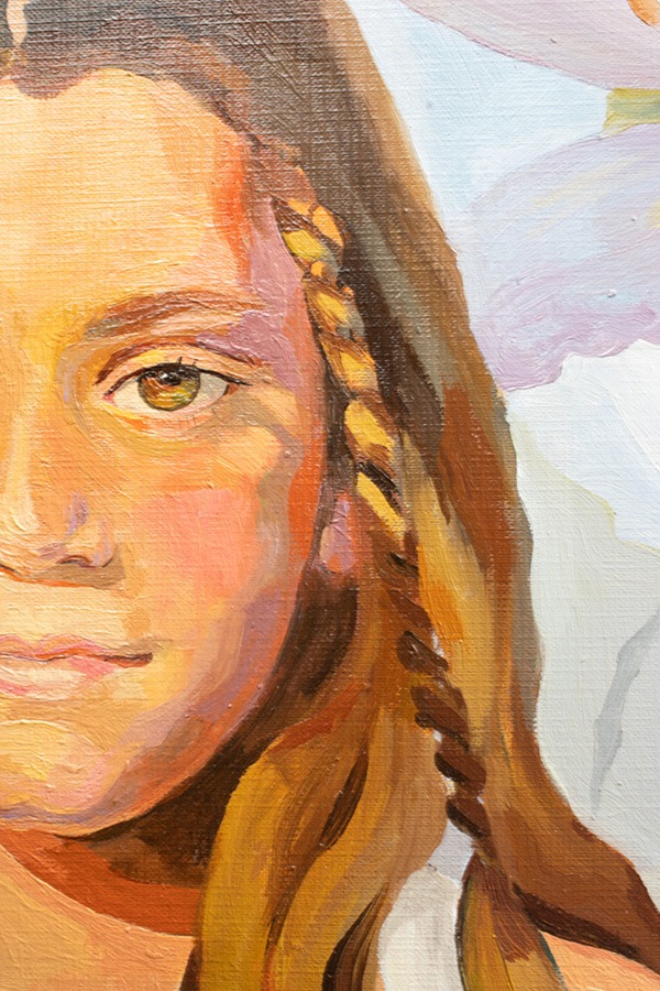 Retrato niña al óleo